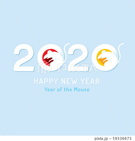 Rat on clean background 2020 Chinese New year.  59336673