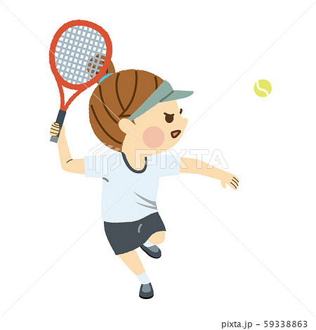 テニス 女性のイラスト素材