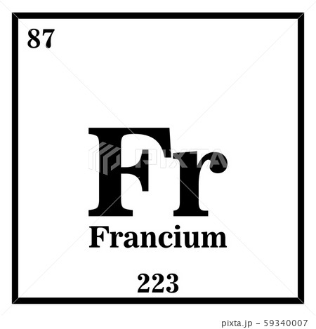 Francium Periodic Table of the Elements Vector 59340007