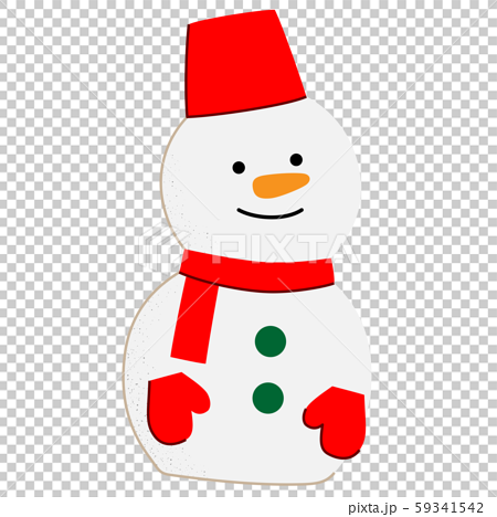 クリスマス飾り 雪だるま のイラストのイラスト素材