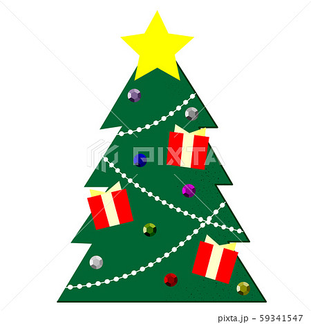 クリスマス飾り クリスマスツリー のイラストのイラスト素材