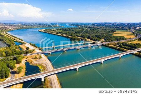 Bridges across Rhone near Roquemaure, France 59343145