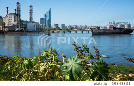 View of Montevideo city in port area View of Montevideo city in port area 59343331