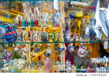 Souvenirs from Murano glass in Venice gift shop Souvenirs from Murano glass in Venice gift shop 59343810