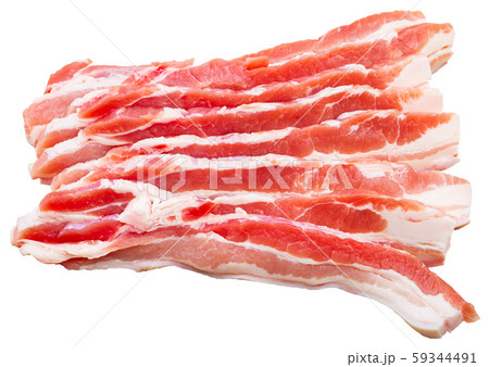 Uncooked sliced bacon steak 59344491