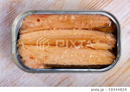 Canned seafood, melva fish fillets preserved in oi 59344829