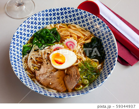 Traditional japanese thick ramen with veal. Japanese cuisine 59344937