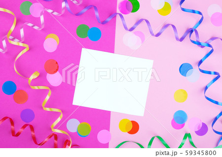Bright long confetti, white card for text 59345800