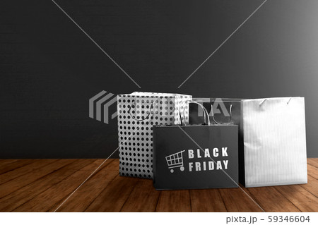 Pile of a shopping bag with Black Friday text Pile of a shopping bag with Black Friday text 59346604