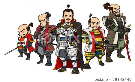 武士（侍）全9枚　【亀岡家家臣団】　オリジナルイラスト　戦国武将　似顔絵 武士（侍）全9枚 【月山家家臣団】 オリジナルイラスト 戦国武将