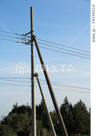 電信柱の支柱の写真素材 [59349214] - PIXTA