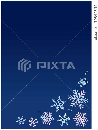 紺ベース水彩雪の結晶フレーム縦 紺ベース水彩雪の結晶フレーム縦 59349350