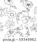 Malva seamless pattern Summer Flowers Sketches. Hand Drawn Digital Illustration 59349962