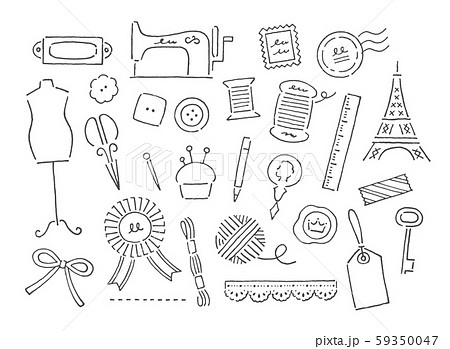 Antique Handmade Goods Hand Drawn Stock Illustration