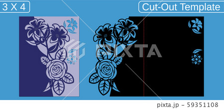 Laser cut wedding invitation card template.  59351108