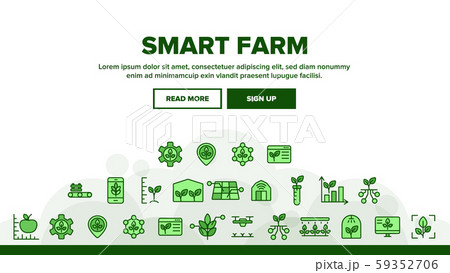 Collection Smart Farm Elements Icons Set Vector 59352706