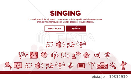 Collection Different Singing Icons Set Vector 59352930