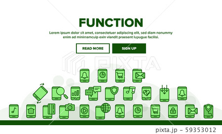 Smartphone App Function Vector Linear Icons Set 59353012