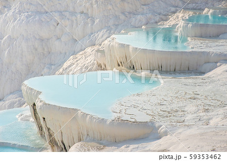 Pamukkale, natural pool with blue water, Turkey 59353462