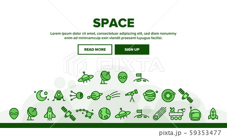 Space Exploration Vector Thin Line Icons Set. Space Exploration Vector Thin Line Icons Set. 59353477