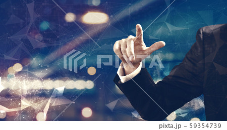 Businessma pointing something 59354739