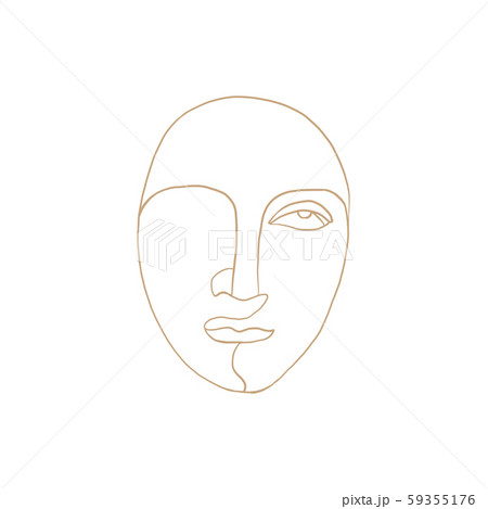 Continuous line, drawing of beauty woman face, fashion concept, woman beauty minimalist, vector 59355176