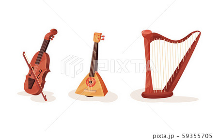 Various Types of Stringed National and Classical Musical Instruments Vector Illustration Set Various Types of Stringed National and Classical Musical Instruments Vector Illustration Set 59355705