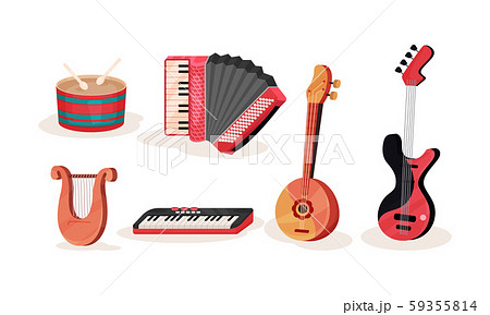 drum and lyre clipart flowers