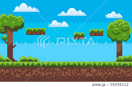 Adventure Map, Pixel Game, Green Nature Vector Adventure Map, Pixel Game, Green Nature Vector 59356112