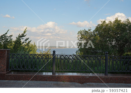 Stone path in the summer park. Green city park. Stone path in the summer park. Green city park. 59357421