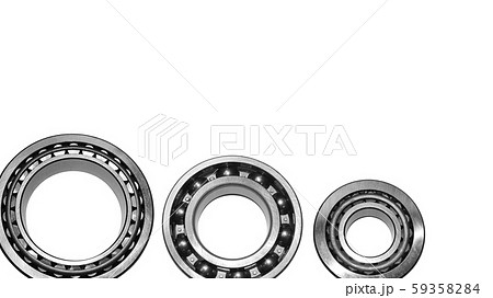 Different types of automotive bearings isolated on white background	 59358284