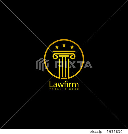 pilar lawfirm logo with gold luxury vector icon 59358304