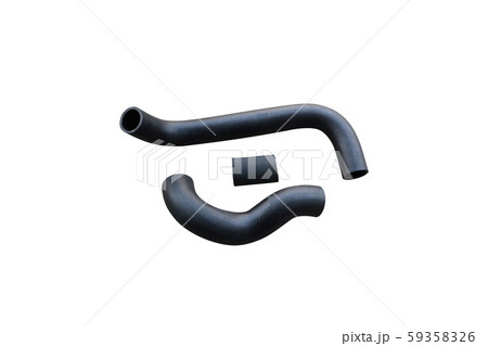 Car rubber intake radiator hose isolated on white background.	 59358326