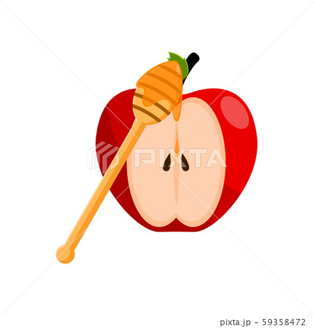 Apple fruit with honey. Rosh hashanah concept 59358472