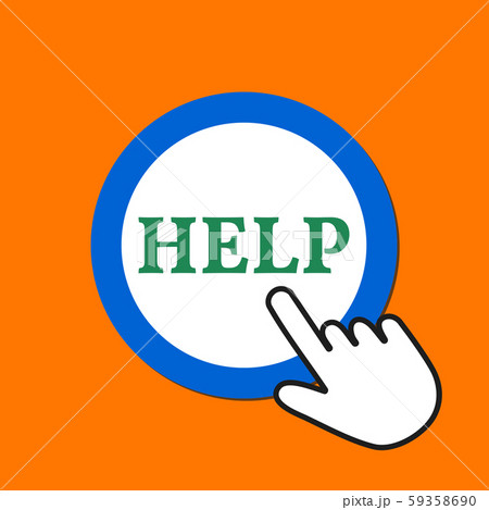 Help icon. Support concept. Hand Mouse Cursorのイラスト素材 [59358690] - PIXTA