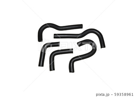 Car rubber intake radiator hose isolated on white background. Car rubber intake radiator hose isolated on white background. 59358961