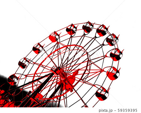 Stylized red and black Ferris wheel on white background Stylized red and black Ferris wheel on white background 59359395