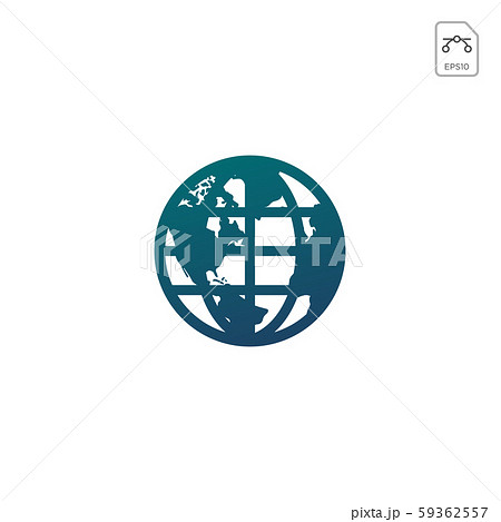 Earth globes isolated on white background. Flat 59362557