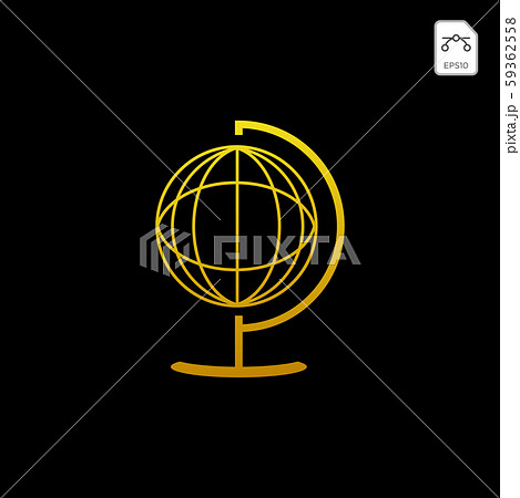 Gold globe icon. Glossy Earth business industry 59362558