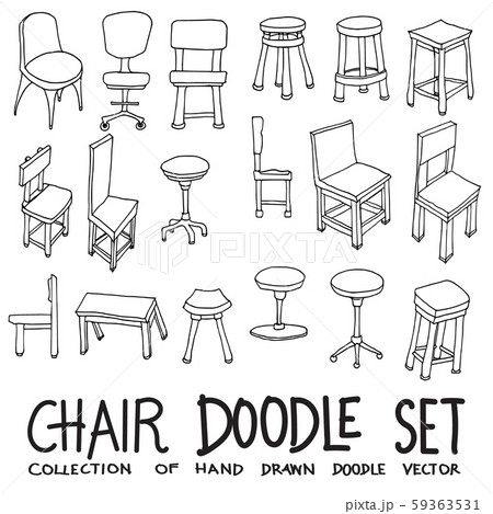 Set of Chair Drawing illustration Hand drawn 59363531