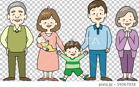 3世代家族(全身・正面) 3世代家族(全身・正面) 59367038