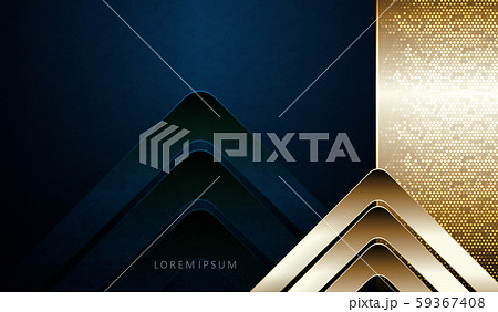 Abstract dark blue texture design with golden frame and arrows 59367408