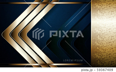 Abstract dark blue texture background with golden frame and arrows 59367409