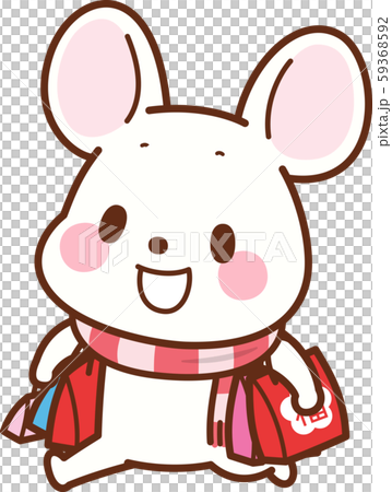 たくさん買い物したねずみ 59368592