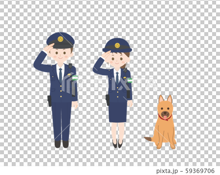 警察官 男女2のイラスト素材