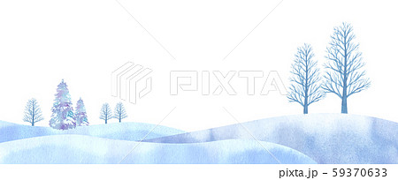 幻想的な冬の平原イメージ 水彩のトレースベークターのイラスト素材