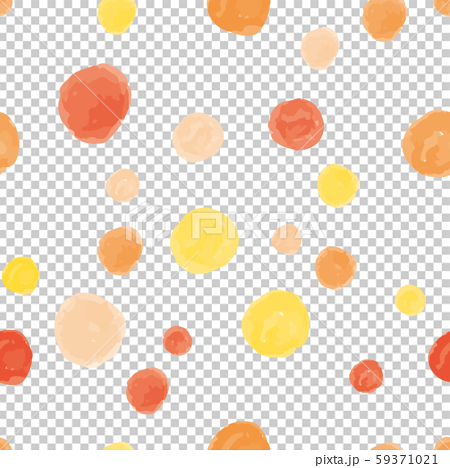 水彩風水玉の壁紙 オレンジ系 シームレス のイラスト素材