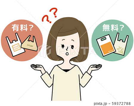 女性-プラスチック製レジ袋有料化 59372788