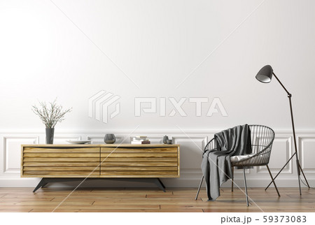 Interior of living room with armchair and wooden Interior of living room with armchair and wooden 59373083