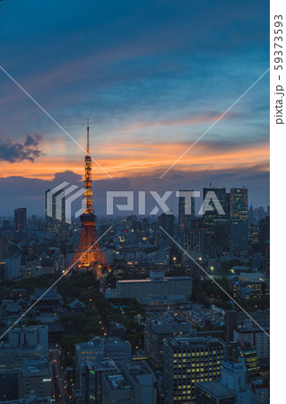 Tokyo, japan cityscape with Tokyo tower at twilight Tokyo, japan cityscape with Tokyo tower at twilight 59373593